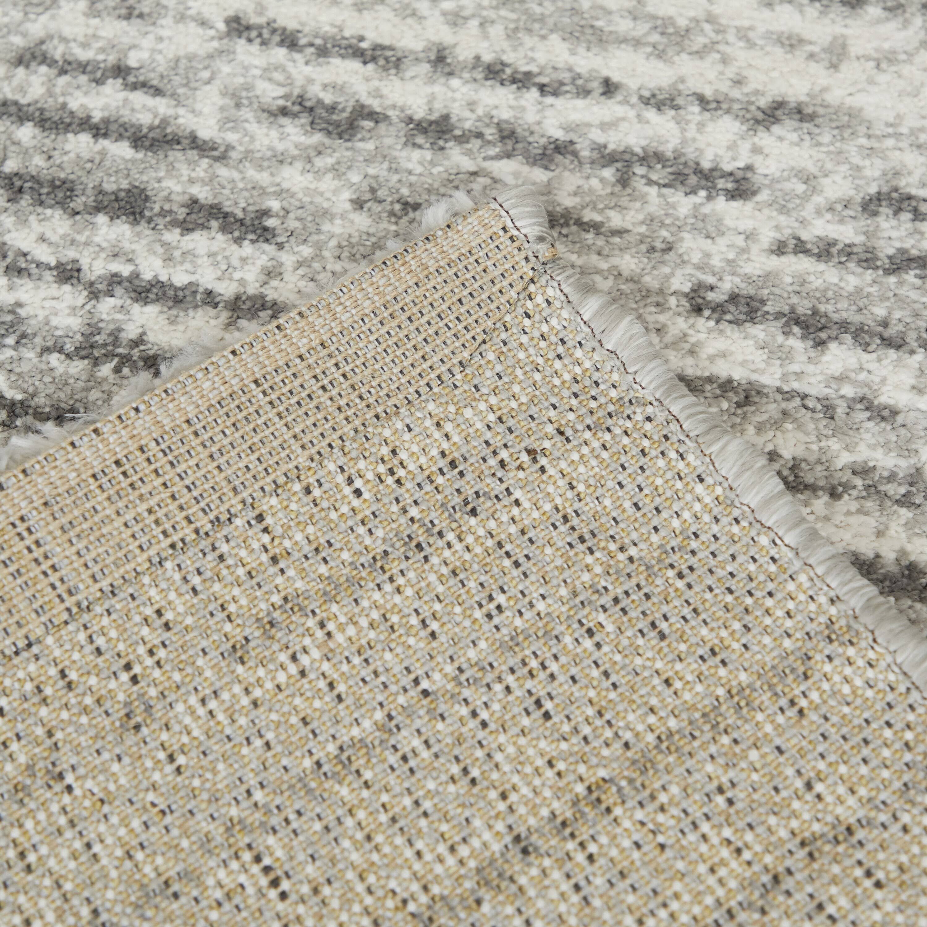 Madera Striped Contemporary Area Rug - 5&3x22 x 7& - Charcoal