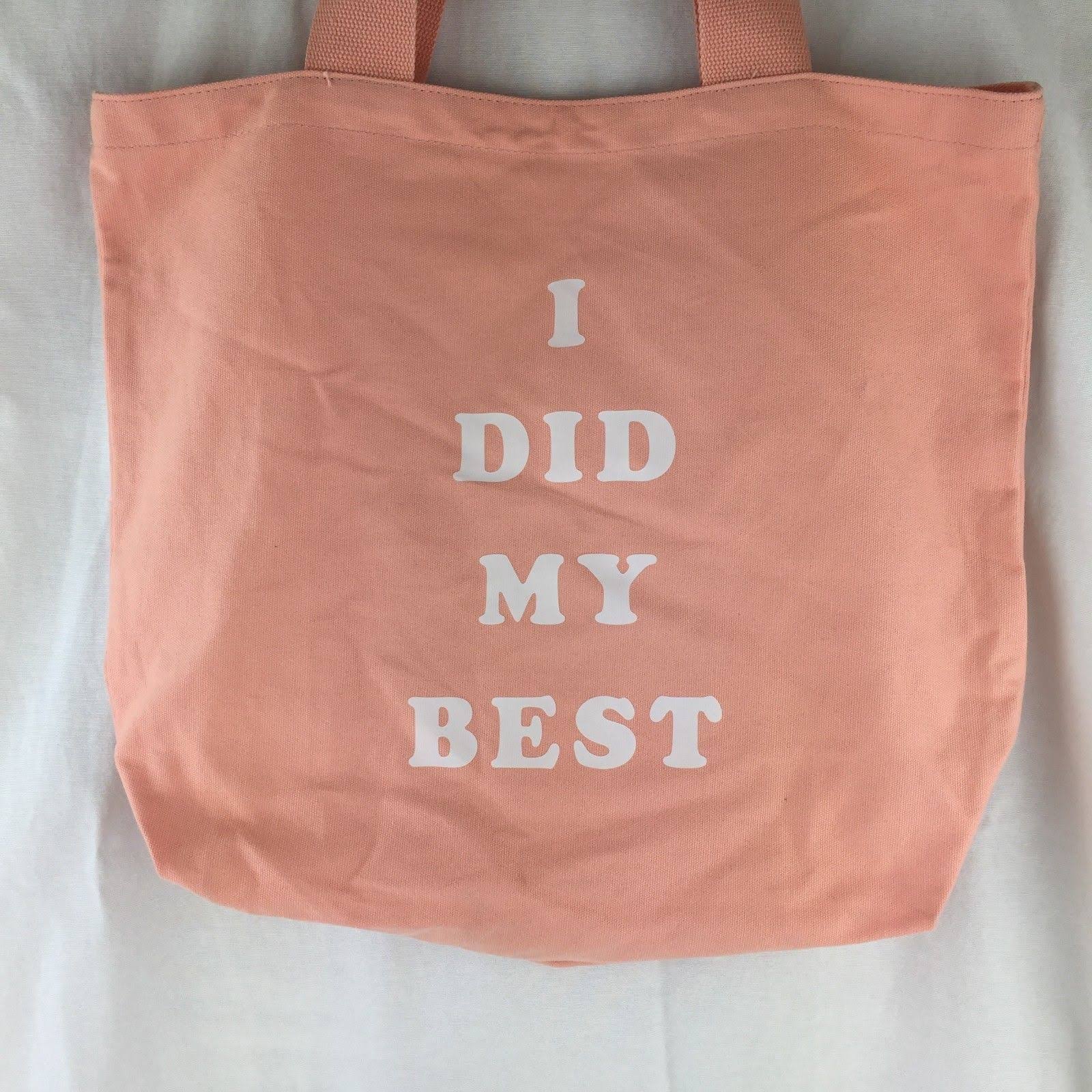 Ban.Do I Did My Best Canvas Tote - Pink