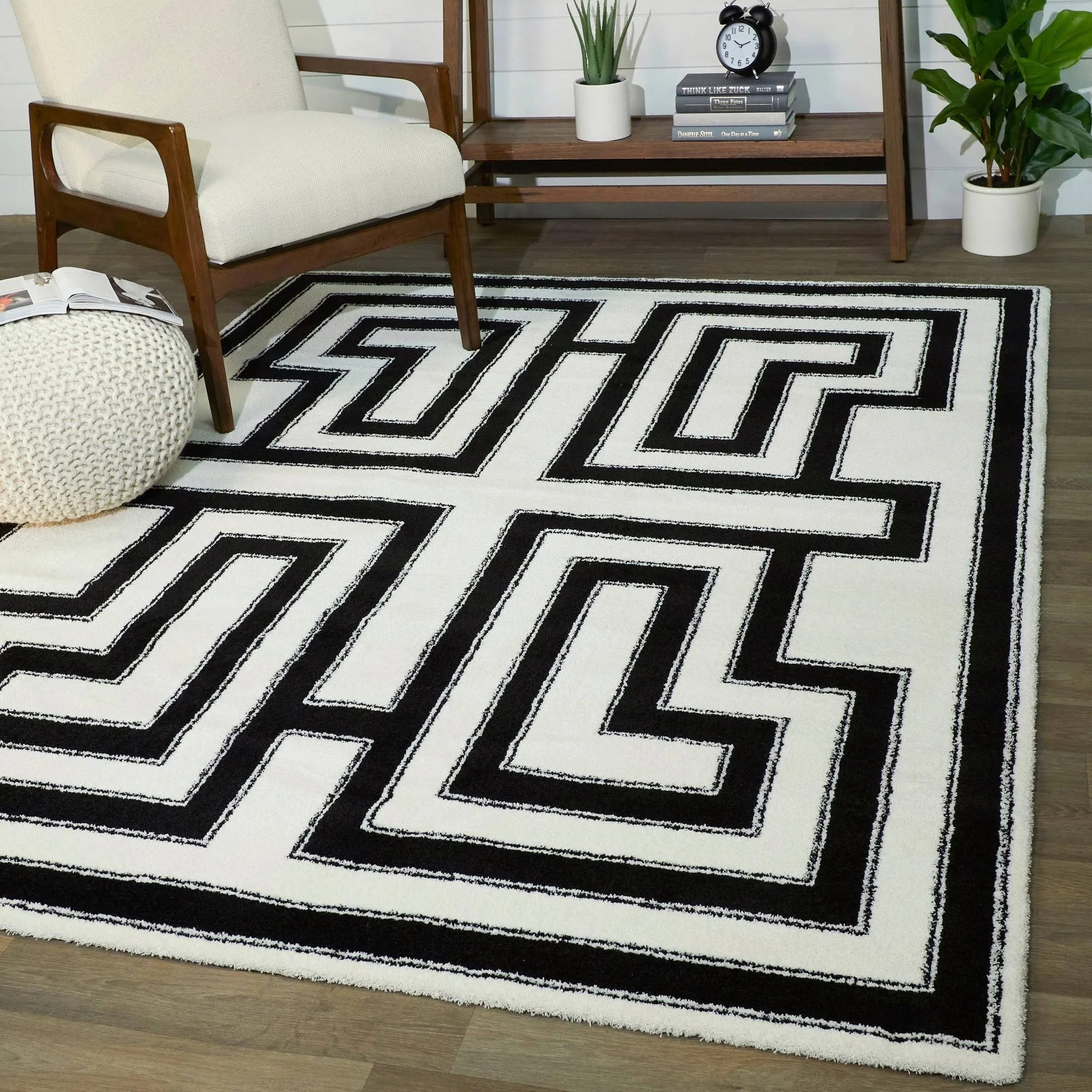 Balta Vincent White 5 ft. x 7 ft. Art Deco Area Rug