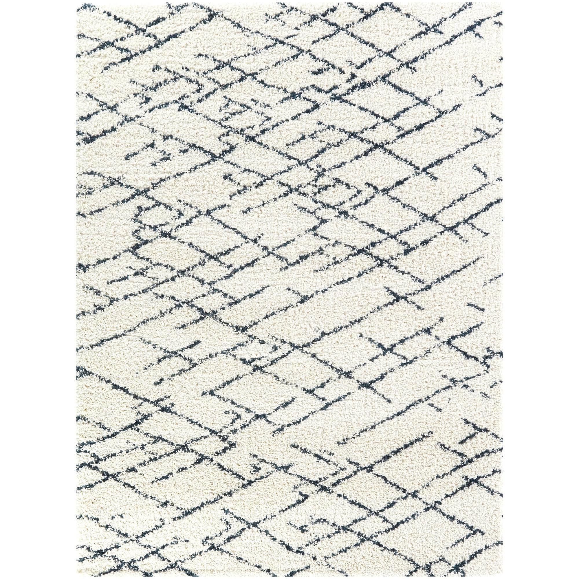 Bramante Abstract Shag Area Rug - 7&10x22 x 10& - Navy