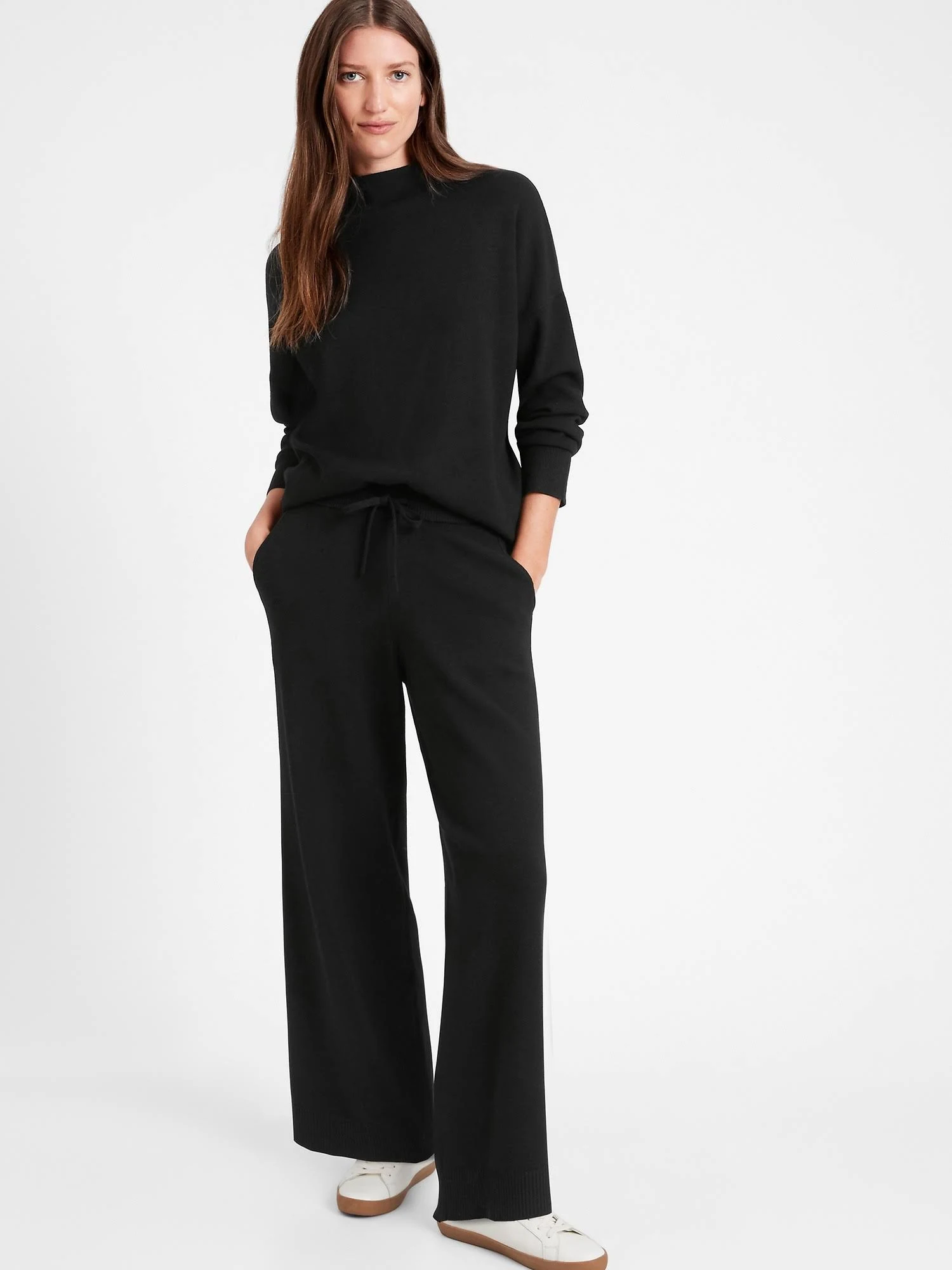 Banana Republic Women's Wide-Leg Sweater Pant Black Size XL