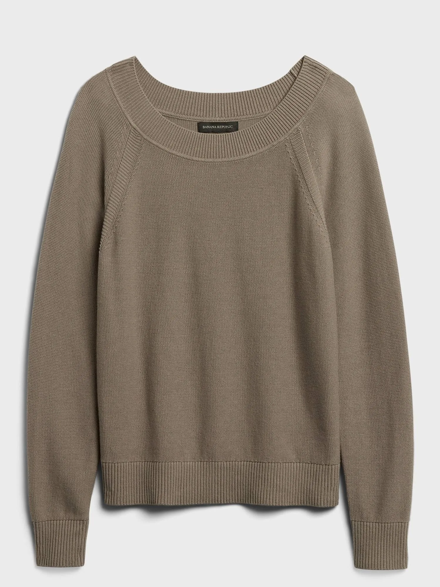 Banana Republic Women's Organic Cotton Scoop-Neck Sweater Fresh Taupe Size Xs