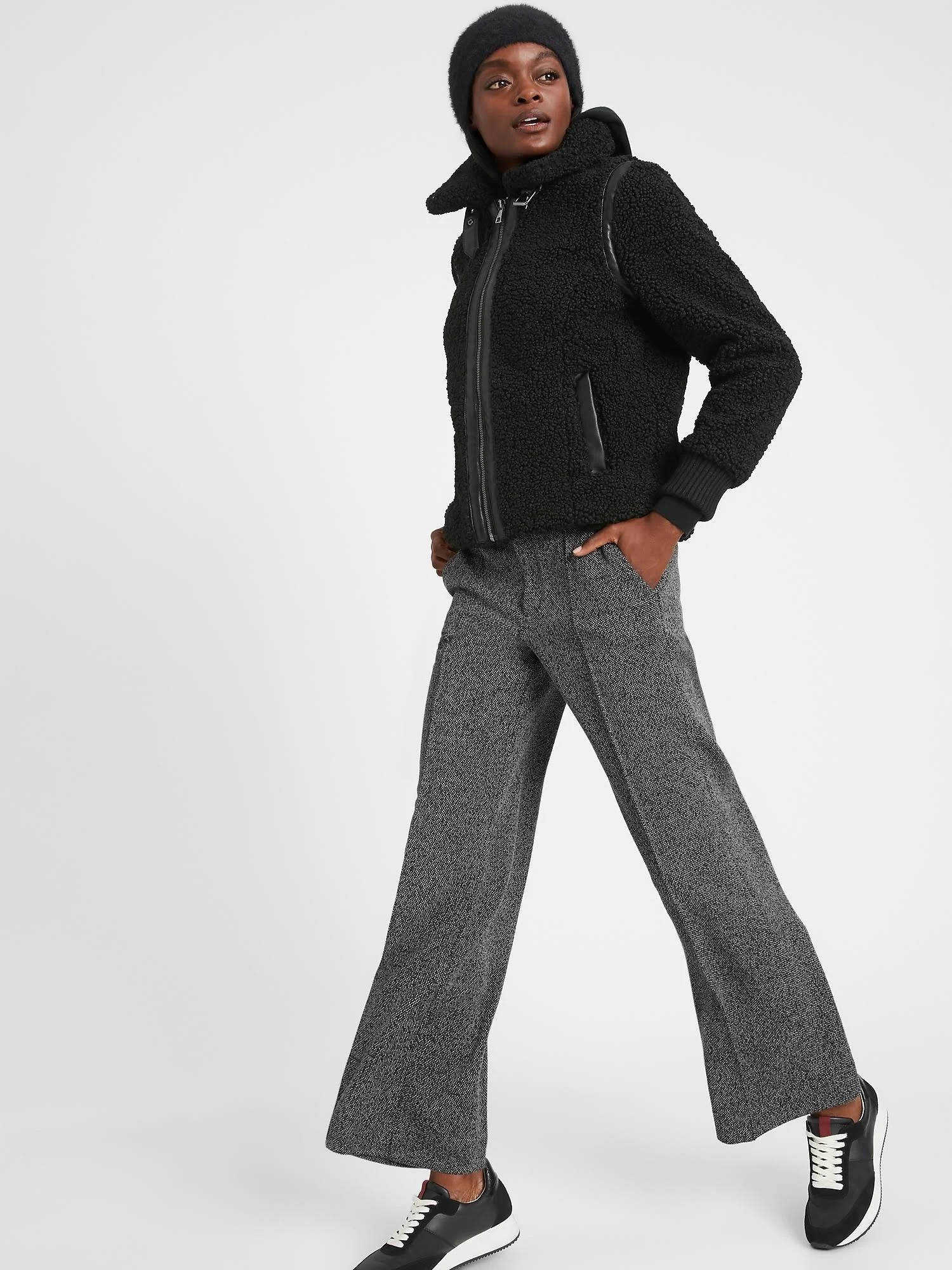 Banana Republic Women's Slim Wide-Leg 24-Hour Ponte Pant Heather Gray Size 0 Regular