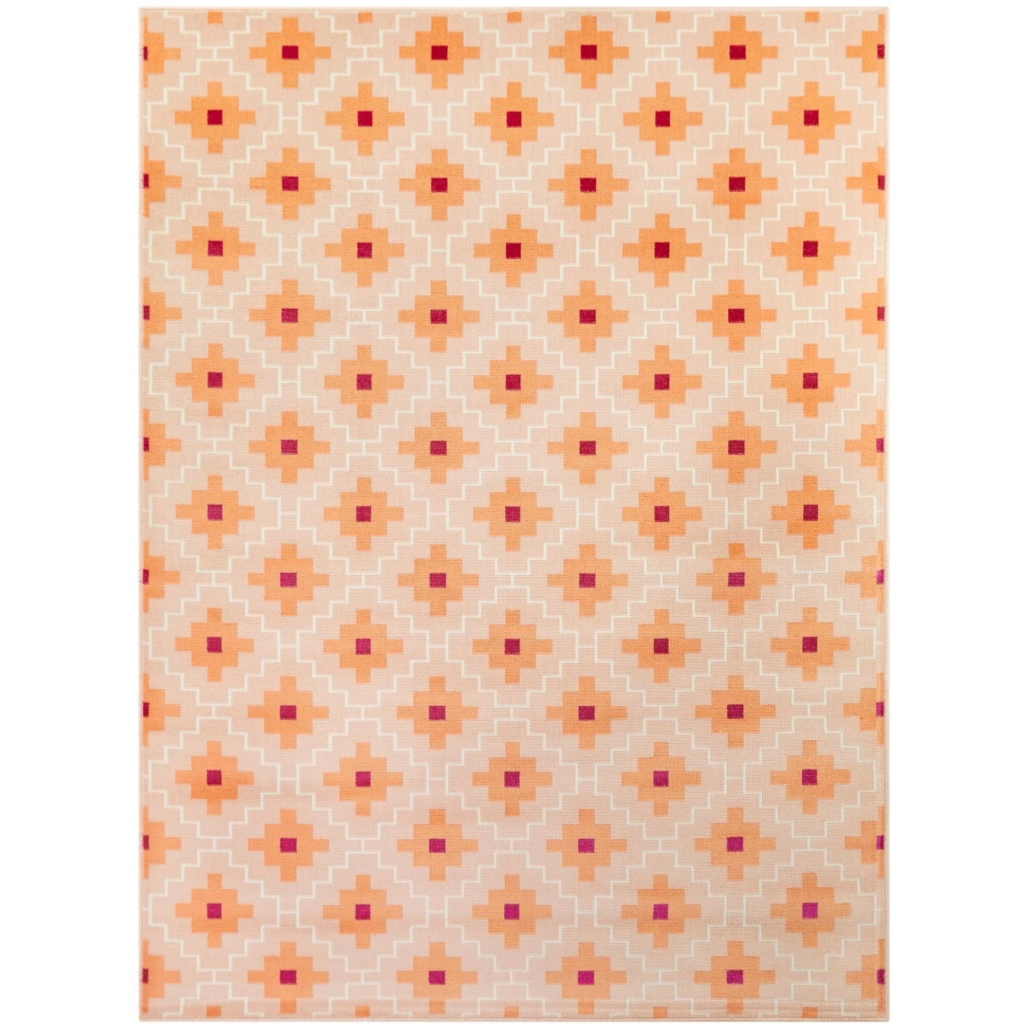 BALTA Gregory Pink 5 ft. x 7 ft. Geometric Trellis Area Rug