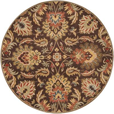 Arden Oriental Handmade Tufted Wool Dark Brown/Garnet Area Rug Birch Lane Rug Size: Round 8&