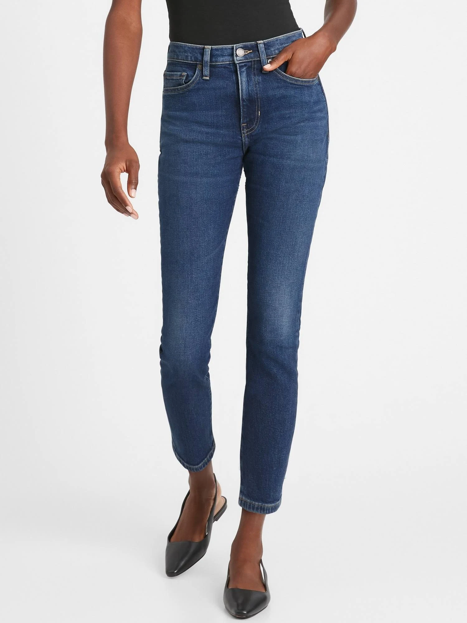 Banana Republic Women's High-Rise Straight Jean Medium Wash Size 25 Regular