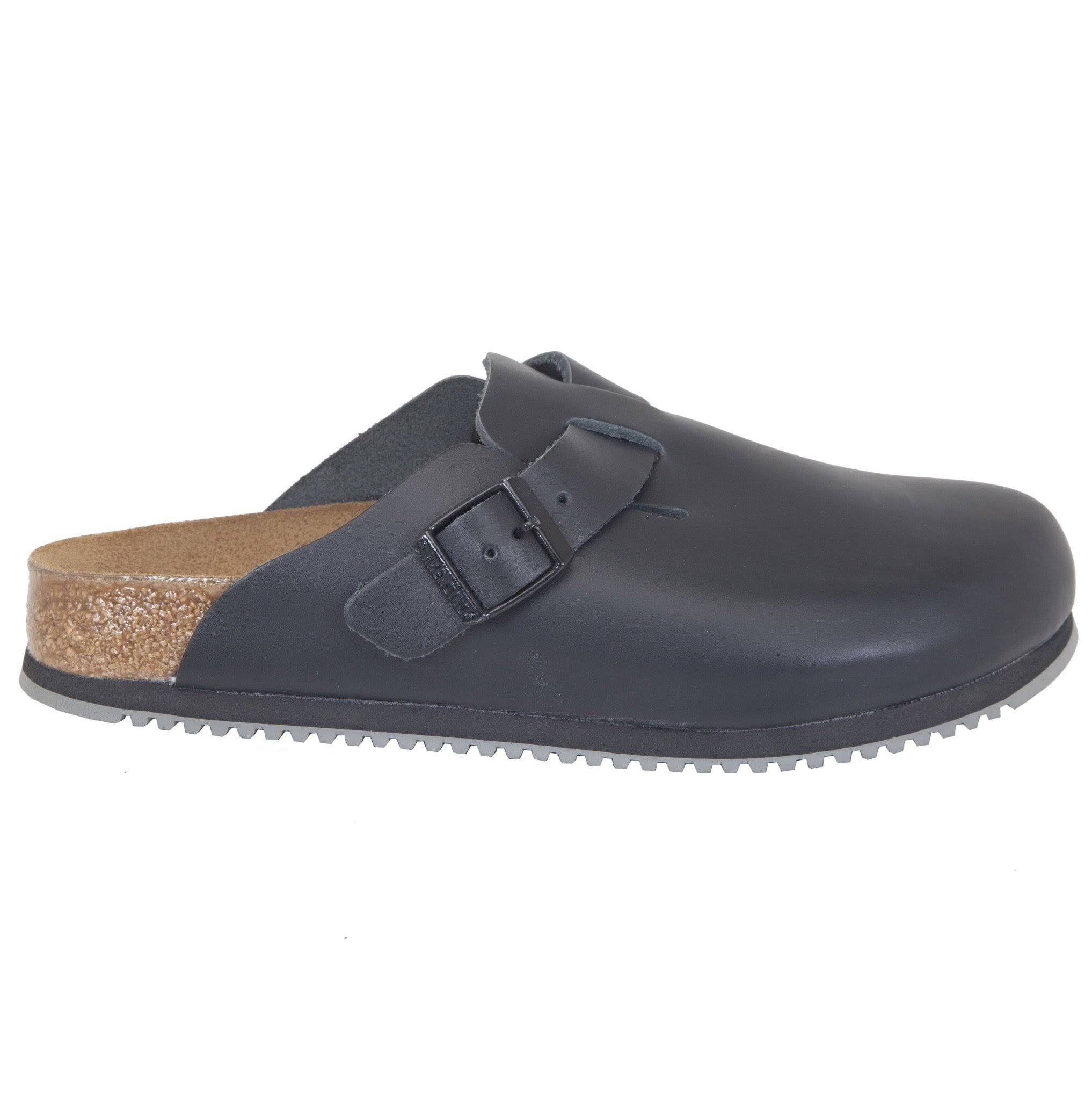Birkenstock Boston Super Grip Shoes Black Leather : 40 Regular