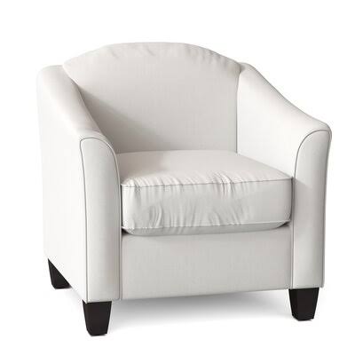 Shakira 34x22 Wide Armchair Birch Lane Body Fabric: Classic Bleach White, Leg Color: Black Walnut