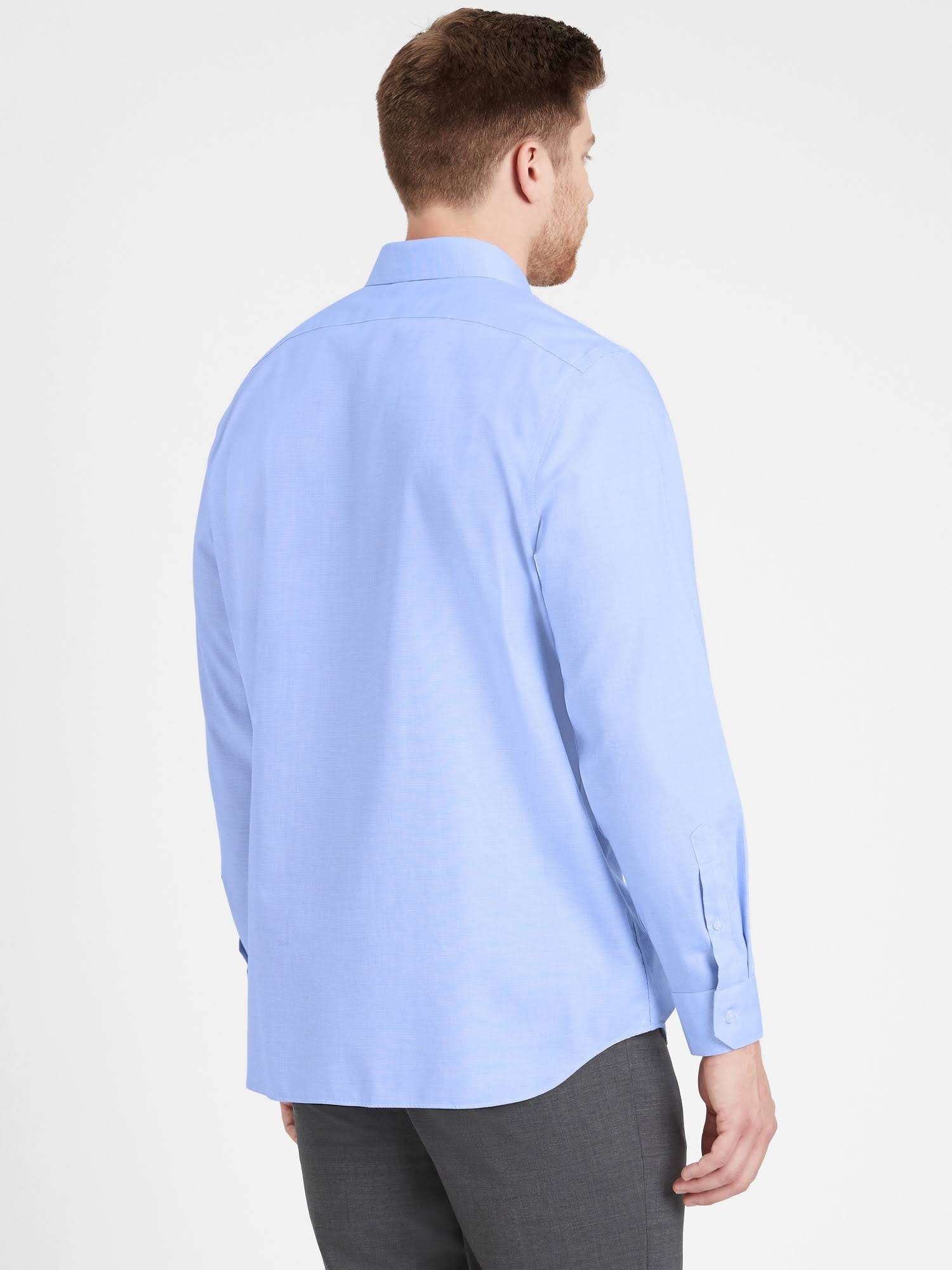 Banana Republic Men's Standard-Fit Non-Iron Dress Shirt Light Blue Size Xs