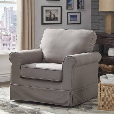 Waldenburg Swivel Armchair Fabric: Gray Cotton Blend