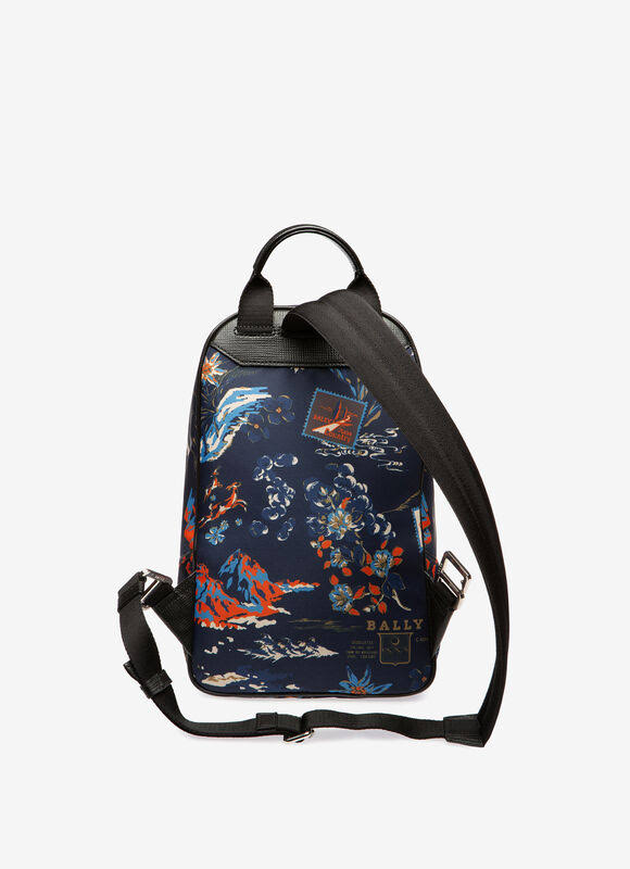 Bally Fuston Blue, Fabric Sling Bag in Blue Os