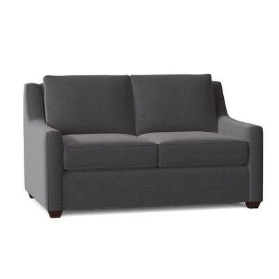 L? A 56x22 Recessed Arm Sofa Bed with Reversible Cushions Birch Lane Body Fabric: Elle Charcoal