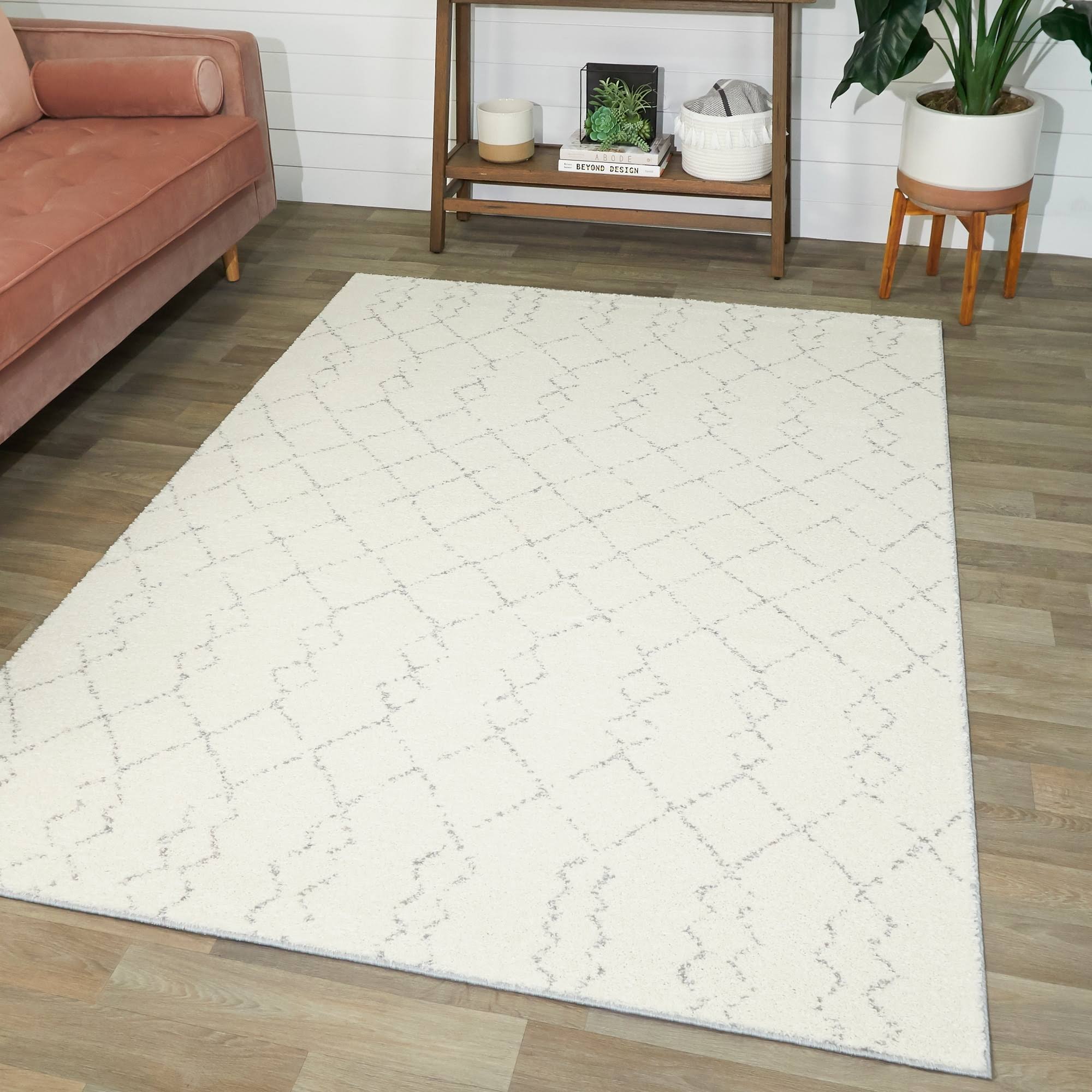 BALTA Reeves Ivory 9 ft. x 12 ft. Moroccan Trellis Area Rug