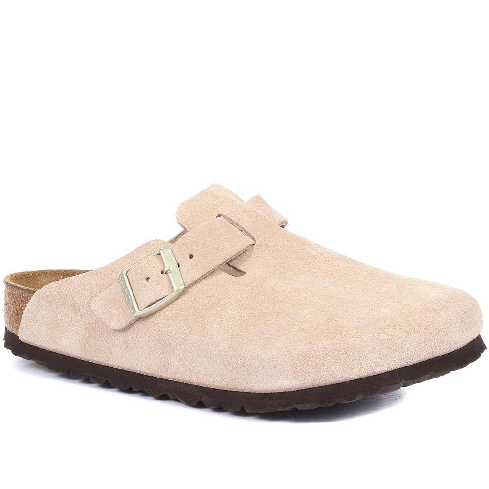Birkenstock Women's Boston Soft Footbed Suede Clogs - Beige / US 05