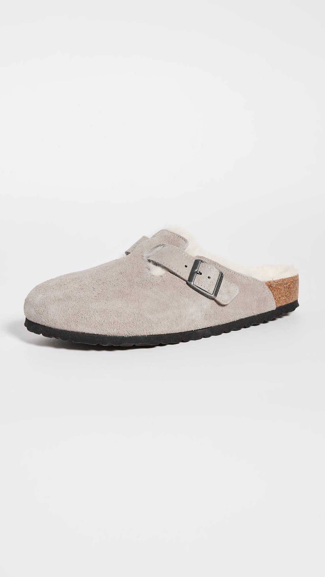 Birkenstock Men's Boston Shearling Stone Suede