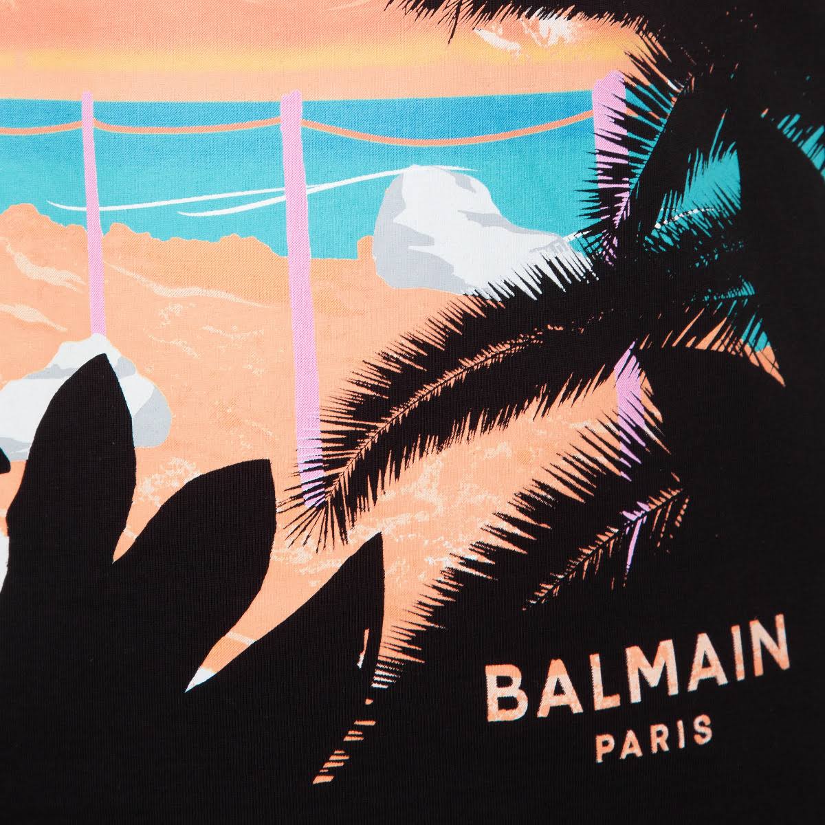 Balmain Black Printed T-Shirt