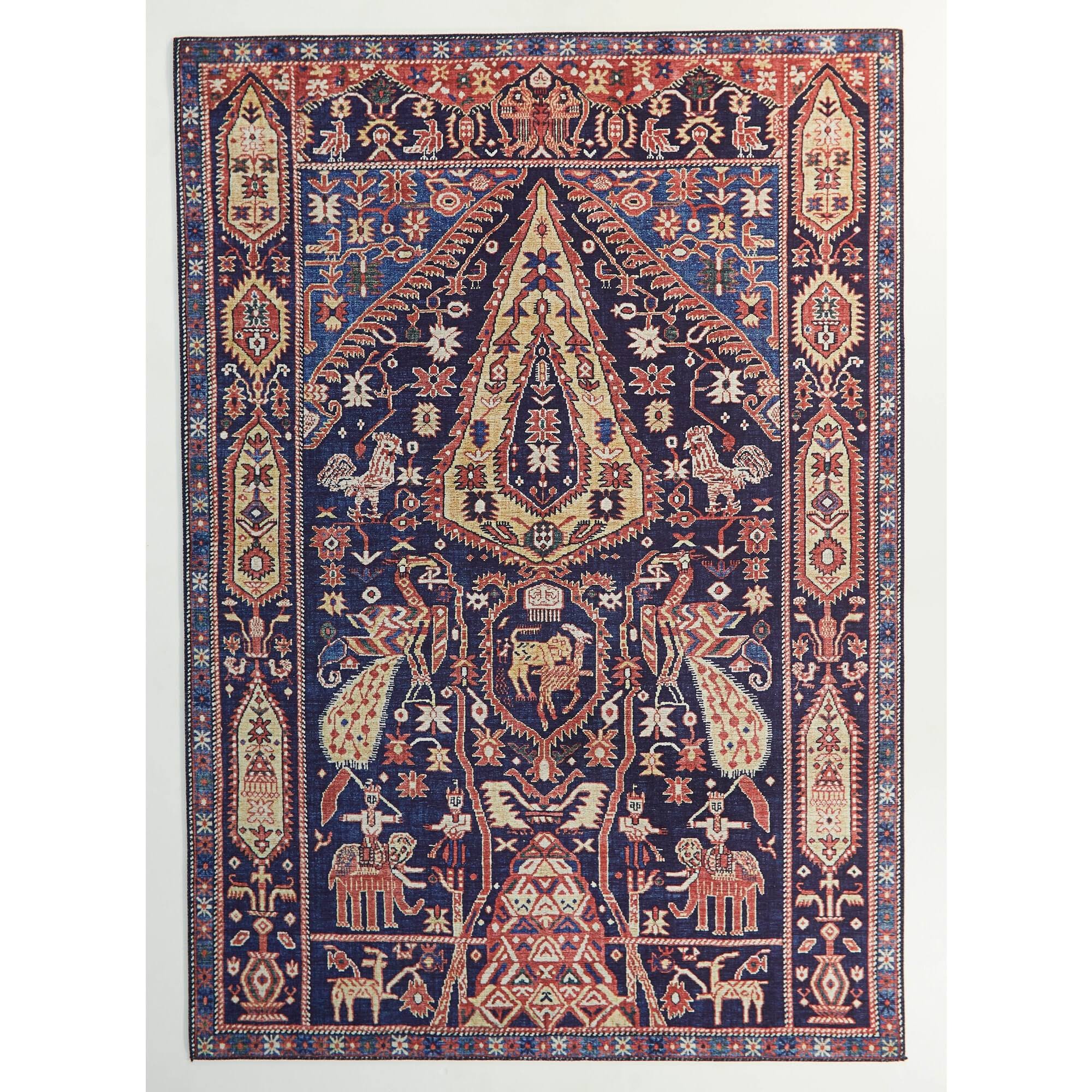 Vatel Traditional Persian Area Rug - 8' x 10' - Navy Blue