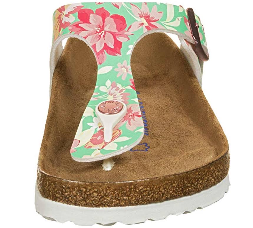 Birkenstock Gizeh Supernatural Flowers Soft Footbed Sandal - Green - 8/8.5