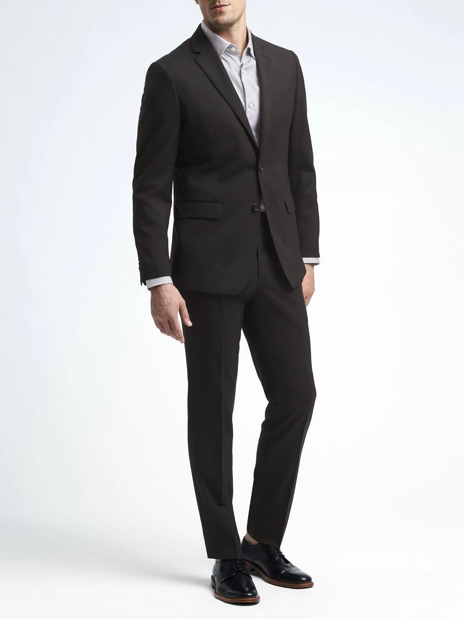 Banana Republic Men's Slim Solid Italian Wool Suit Jacket Black Size 46 Long