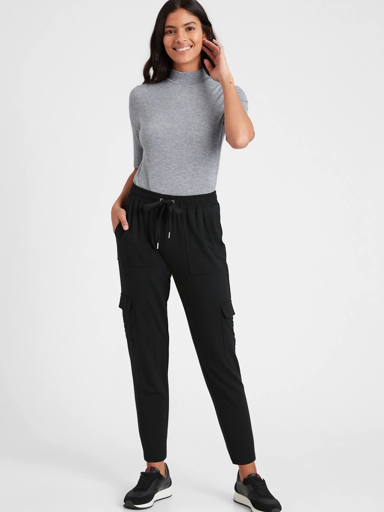 Banana Republic Women's Baby Terry Cargo Jogger Black Size S