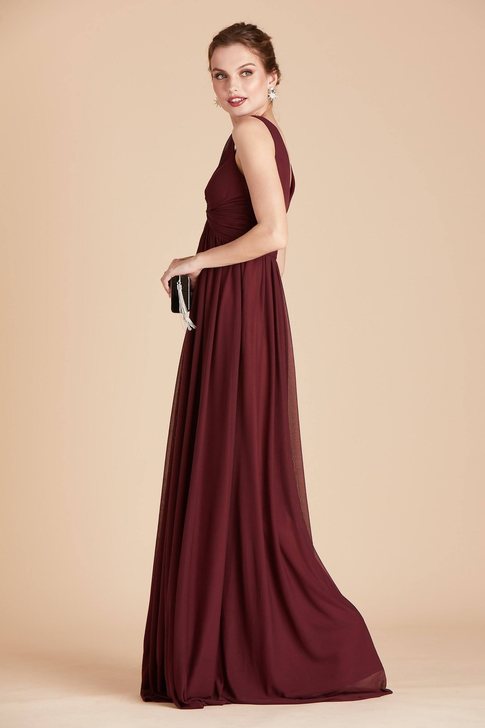 Birdy Grey Lianna Bridesmaid Dress in Cabernet Xs / Cabernet