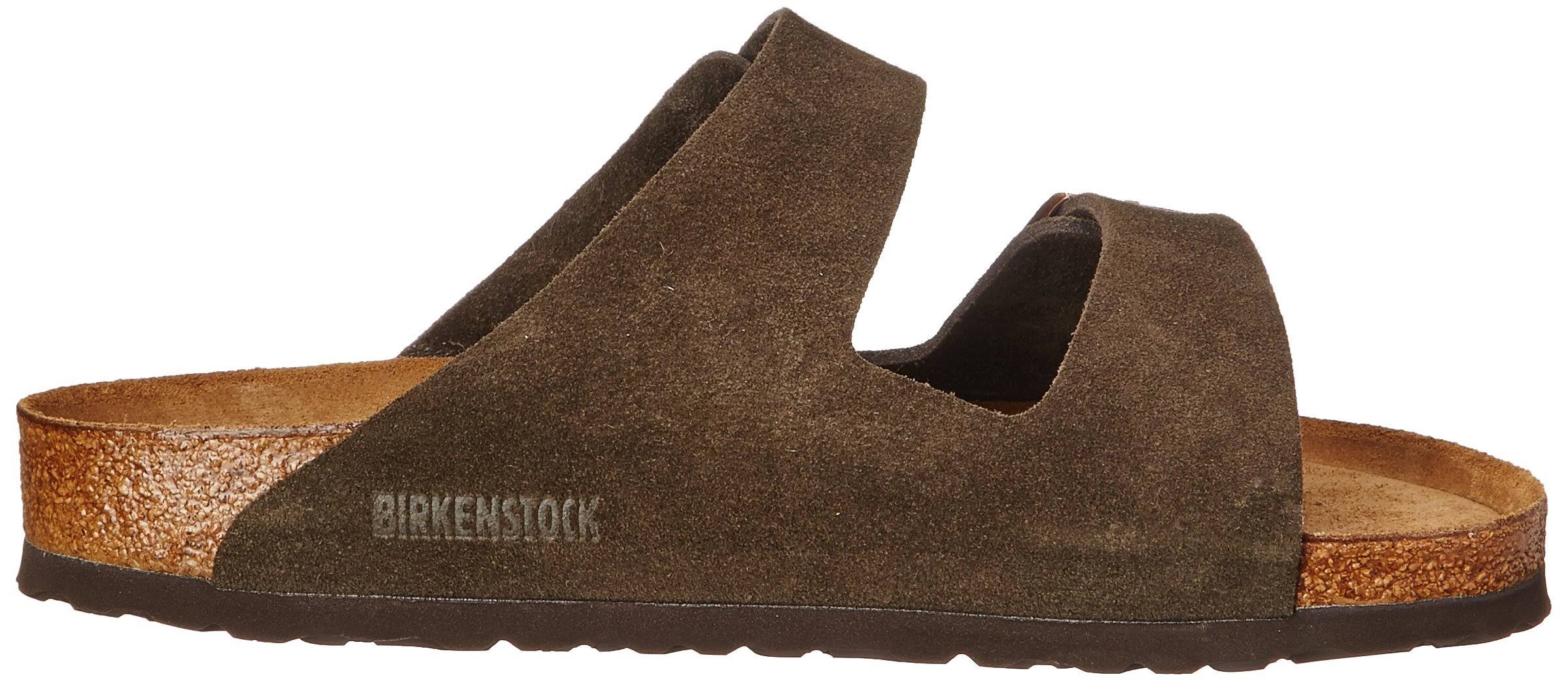 Birkenstock Unisex Arizona Suede with Soft Footbed Sandal, Mocha, M 6.5/W 8.5