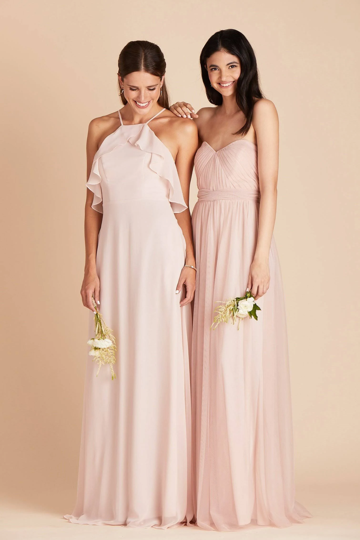 Jules Chiffon Bridesmaid Dress in Pale Blush Xs / Pale Blush