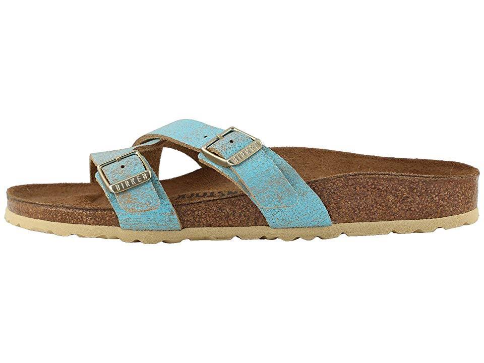 Birkenstock Yao Washed Metallic Washed Metallic Aqua / 42 / Narrow
