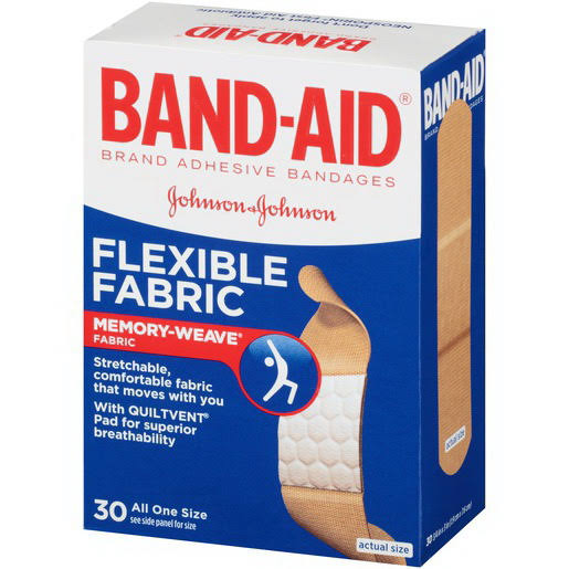 Band Aid 1004431 Flexible Fabric All One Size 4-6-30 Count