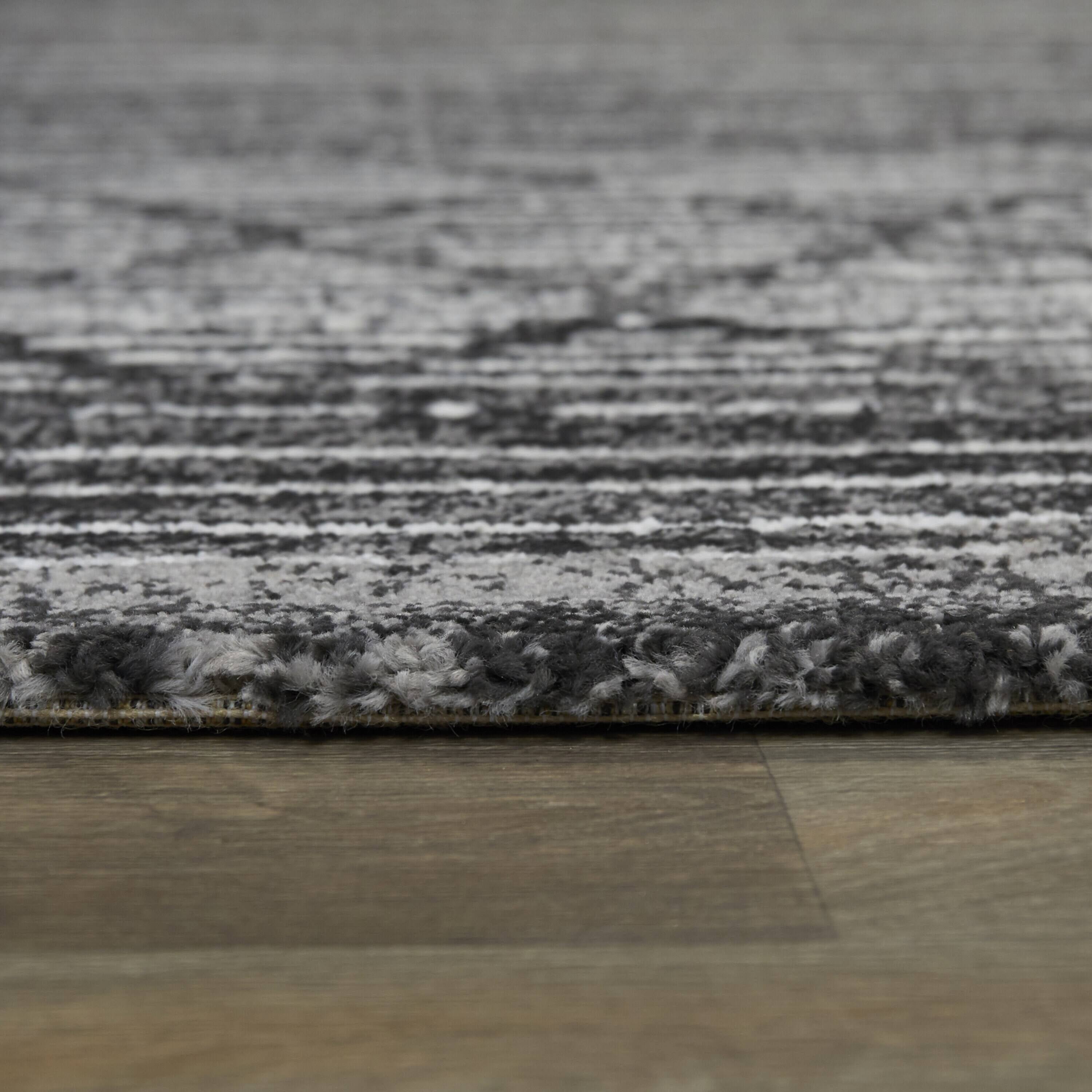Madera Striped Contemporary Area Rug - 5&3x22 x 7& - Charcoal