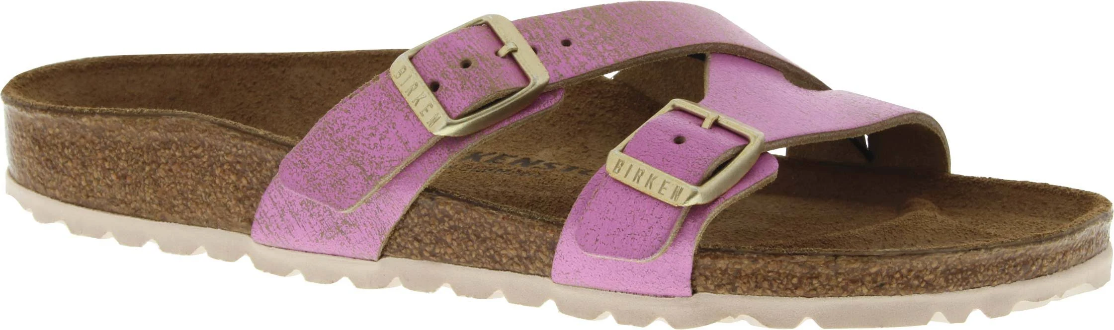 Birkenstock Yao (Washed Metallic Pink Leather) Women's Sandals