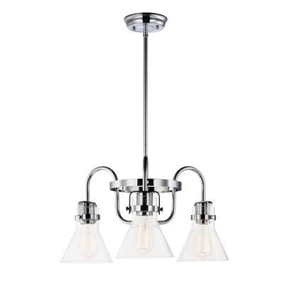 Fricke 3 - Light Shaded Classic / Traditional Chandelier Finish: Polished Chrome