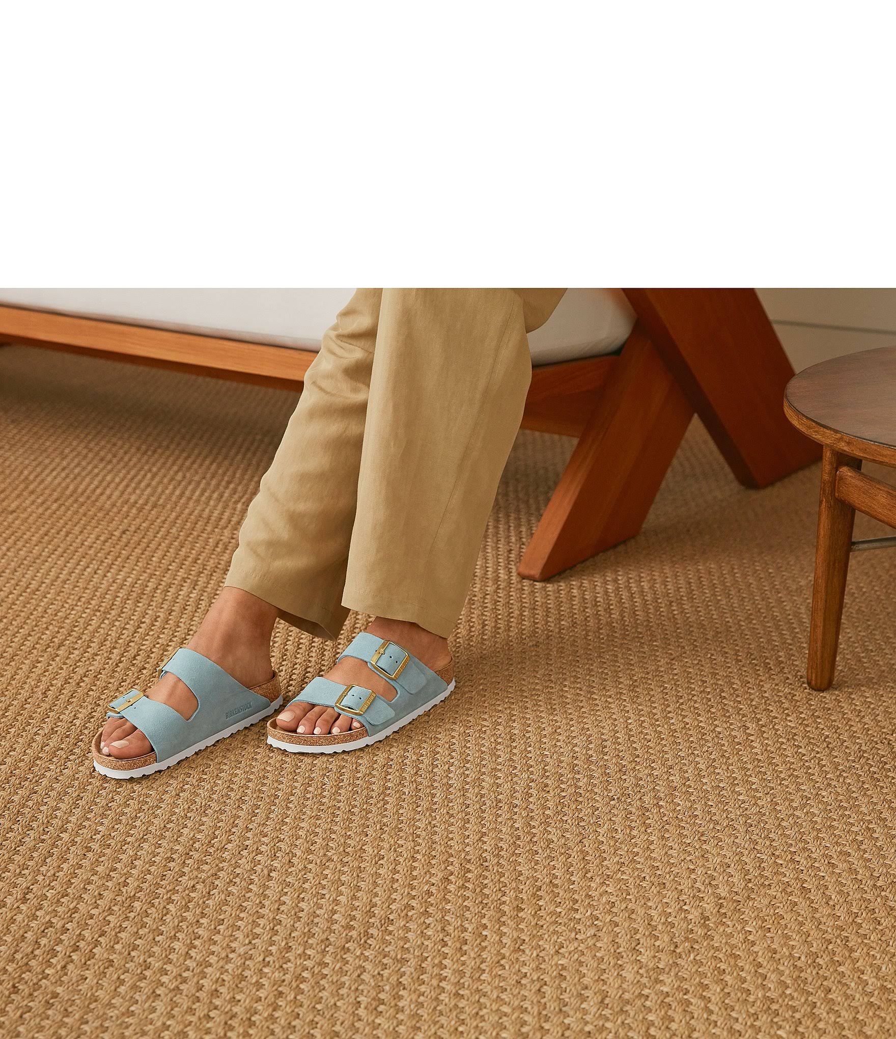 Birkenstock Women's Arizona Soft Footbed Sandals, Blue