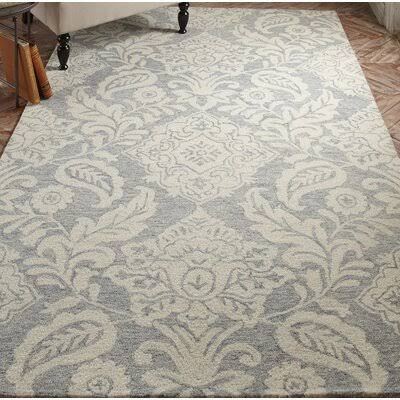 Armando Floral Handmade Tufted Cotton Ivory/Gray Area Rug Birch LANE? Rug Size: Rectangle 5& x 8&