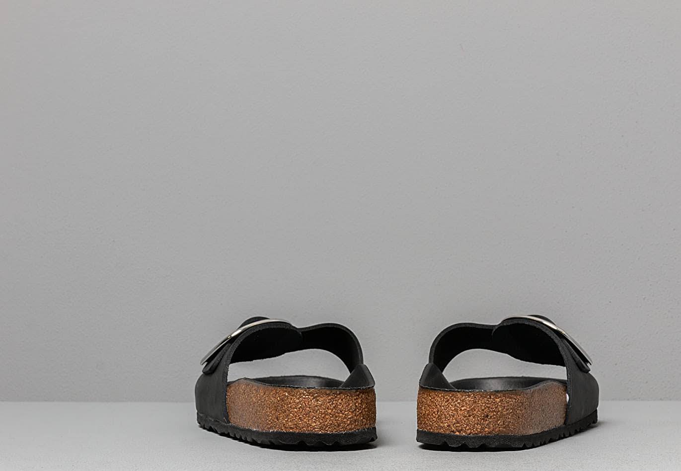 Birkenstock Madrid Big Buckle Oiled Leather Sandals - Black