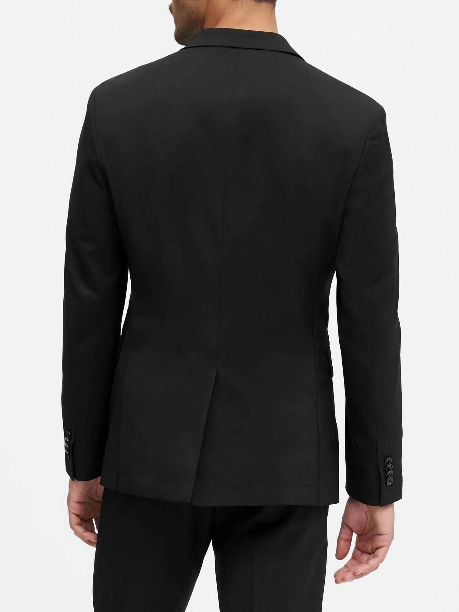 Banana Republic Men's Extra-Slim Italian Wool Suit Jacket Black Size 44 Regular