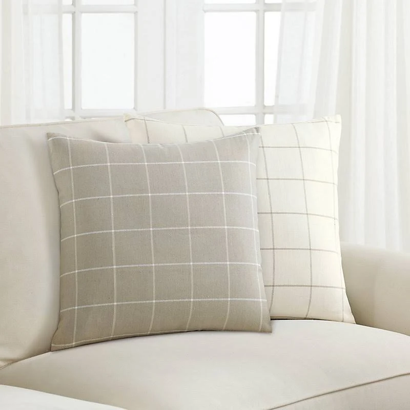 Jones Windowpane Pillow Cover Natural/Ivory - Ballard Designs