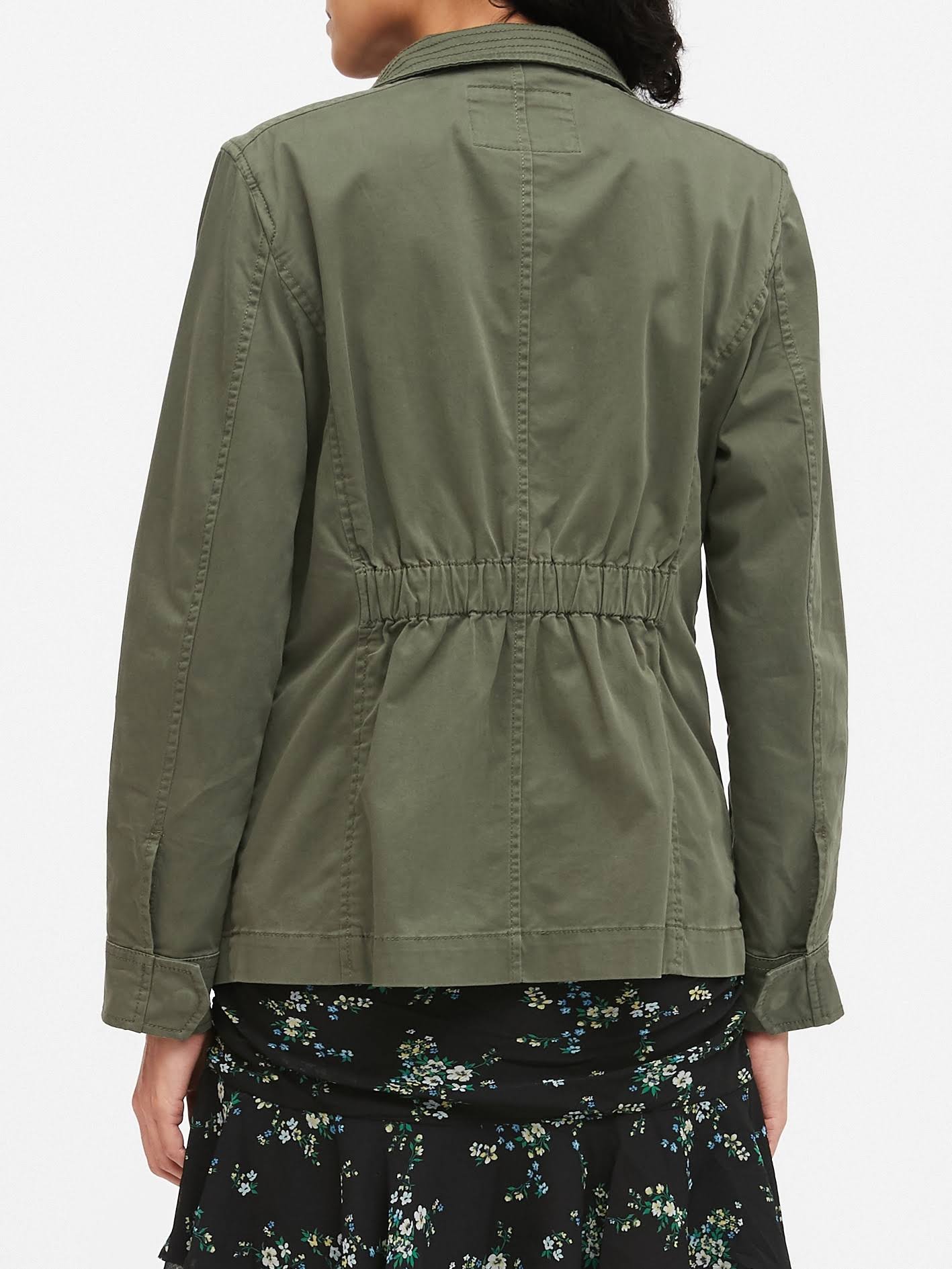 Banana Republic Women's Petite Classic Utility Jacket Flight Jacket Green Petite Size S