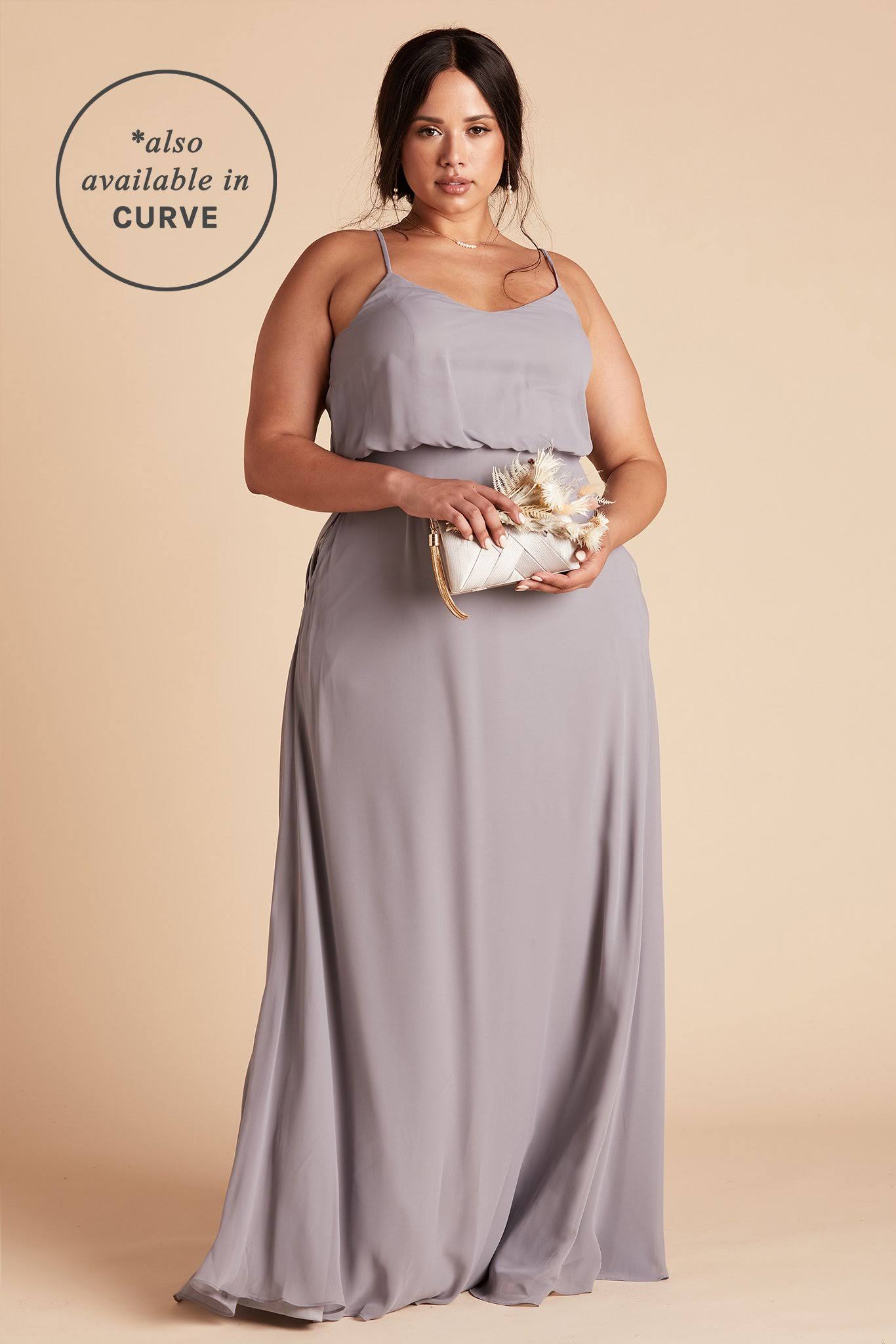 Birdy Grey Gwennie Chiffon Bridesmaid Dress in Silver XL / Silver