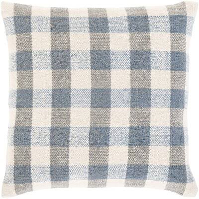 Destinee Cotton Plaid Pillow Cover Birch Lane Color: Cream/Denim, Size: 22x22H x 22x22W