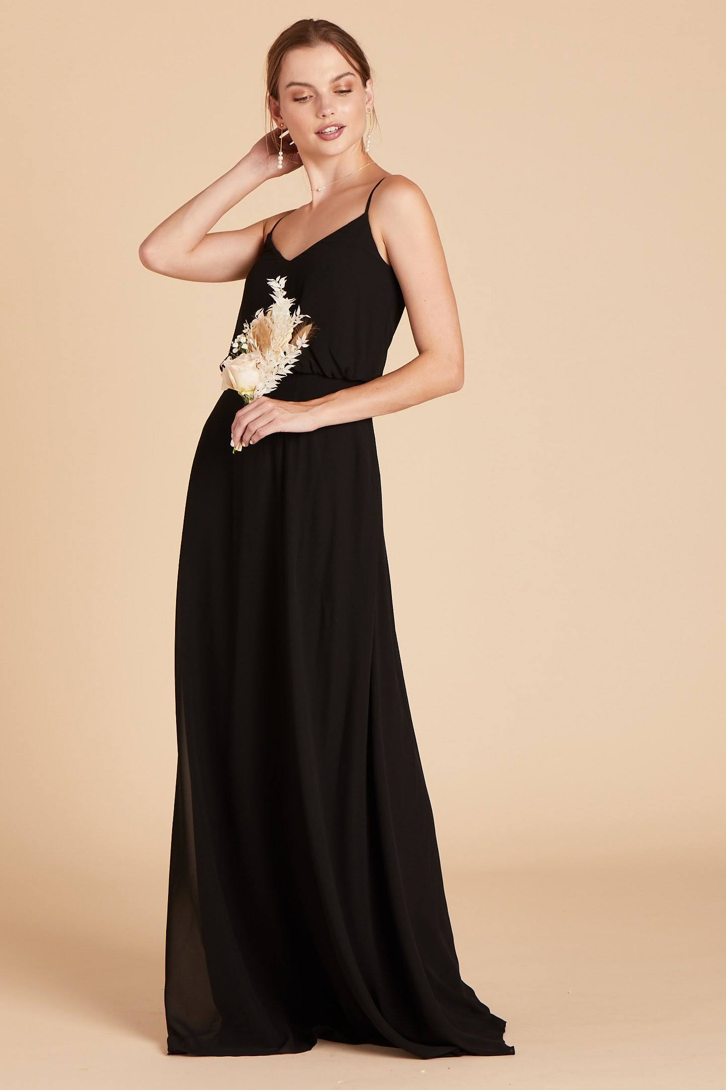 Birdy Grey Gwennie Chiffon Bridesmaid Dress in Black M / Black