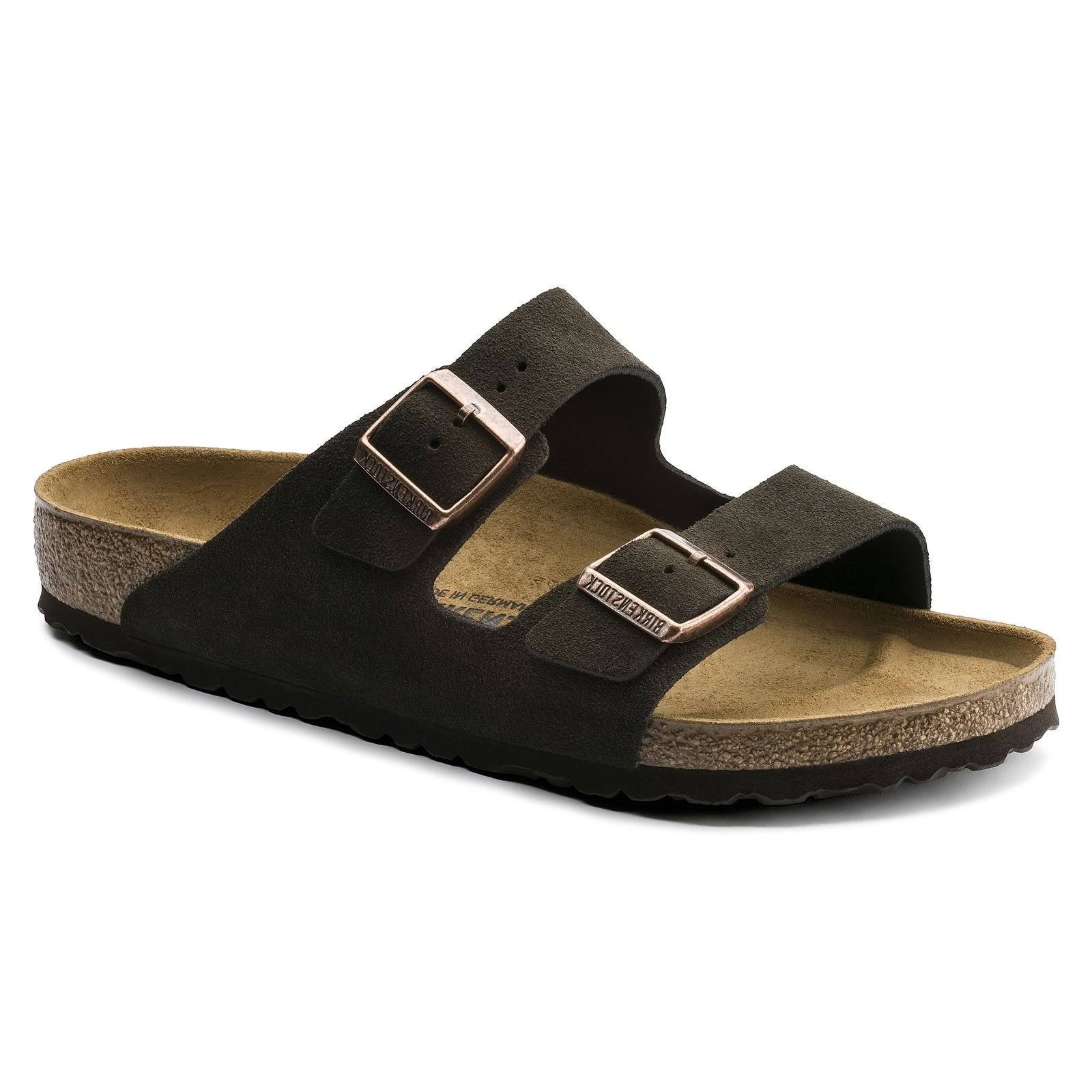 Arizona Mocha Suede Leather Sandal, 41
