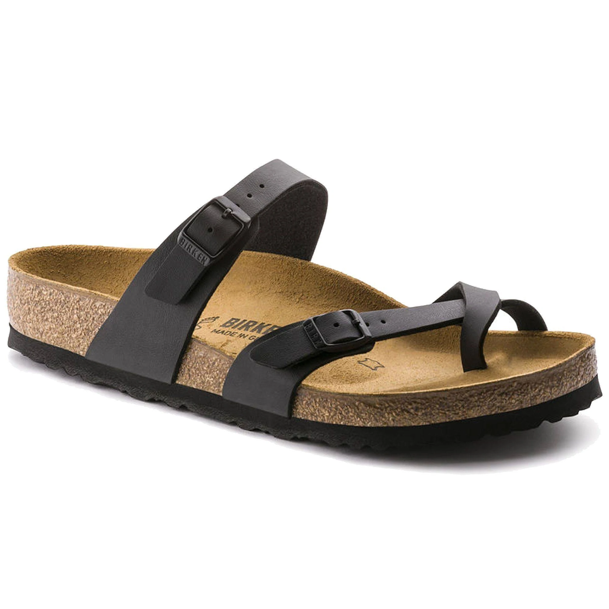 Birkenstock Women's Mayari Birko Flor Sandal, Black, 38