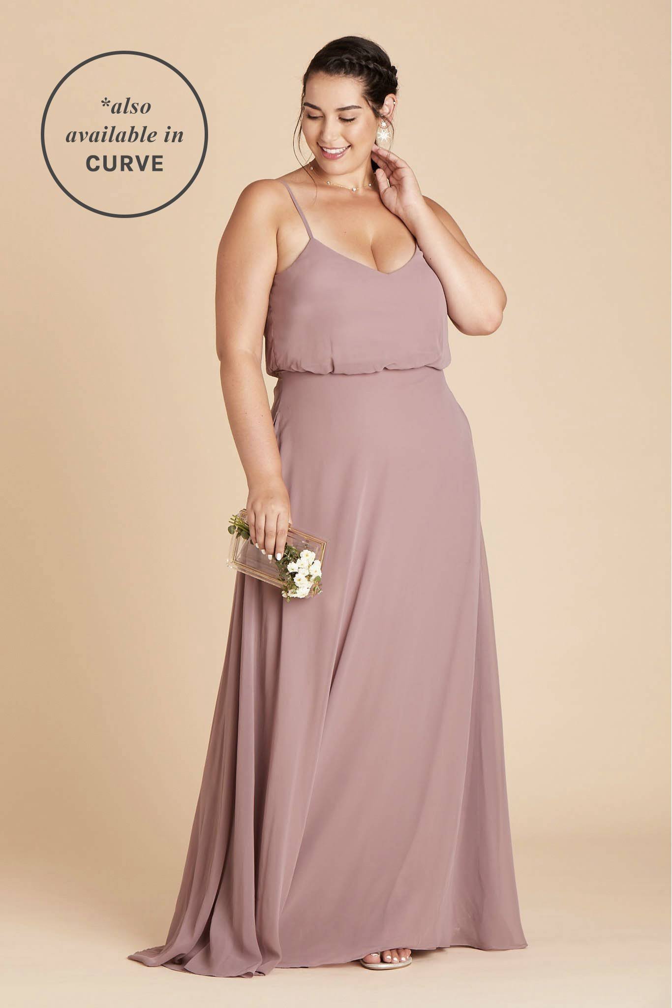 Birdy Grey Gwennie Chiffon Bridesmaid Dress in Dark Mauve L / Dark Mauve / No Slit