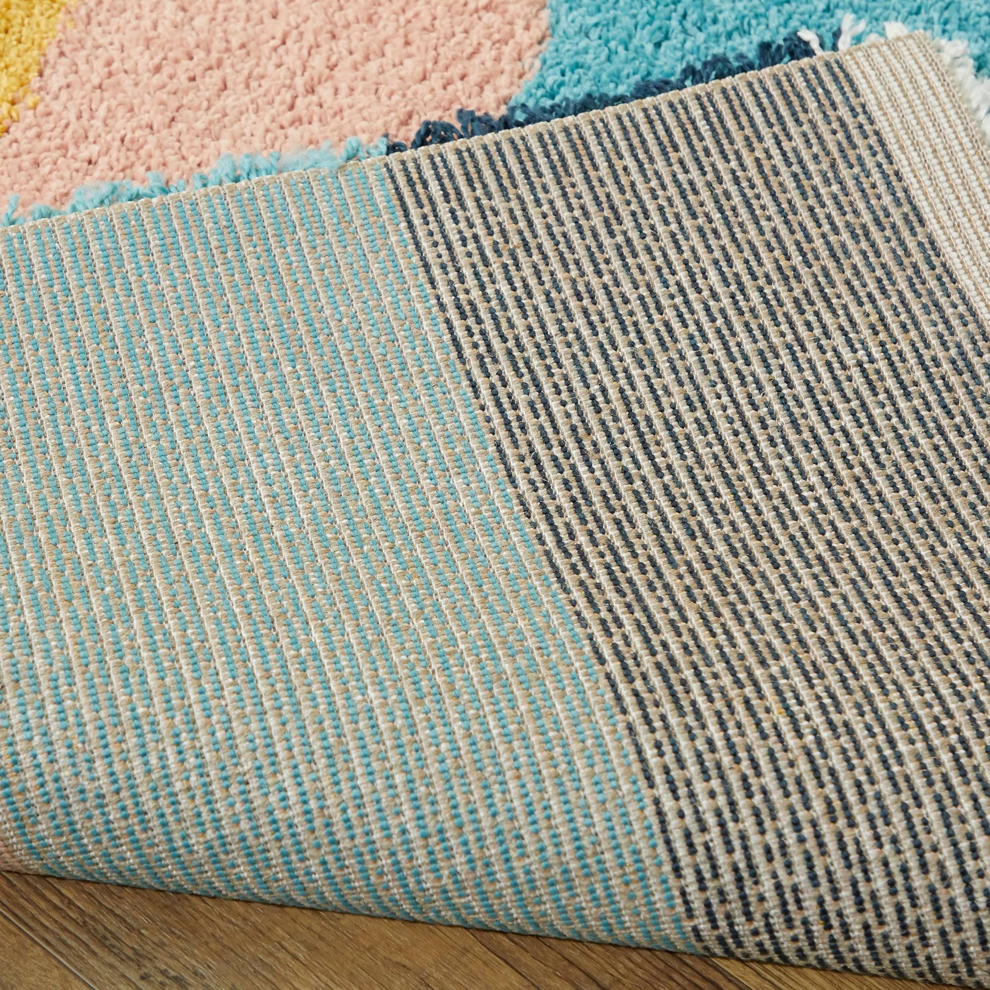 Amelia Rainbow Print Shag Kids Area Rug - 7&10x22 x 10& - White