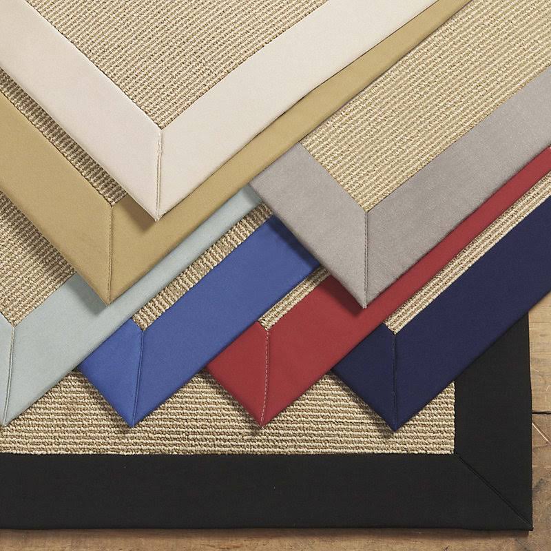 St. Tropez Indoor/Outdoor Rug - Sunbrella Solid Border Canvas Navy Sunbrella 4& x 6& - Ballard Designs