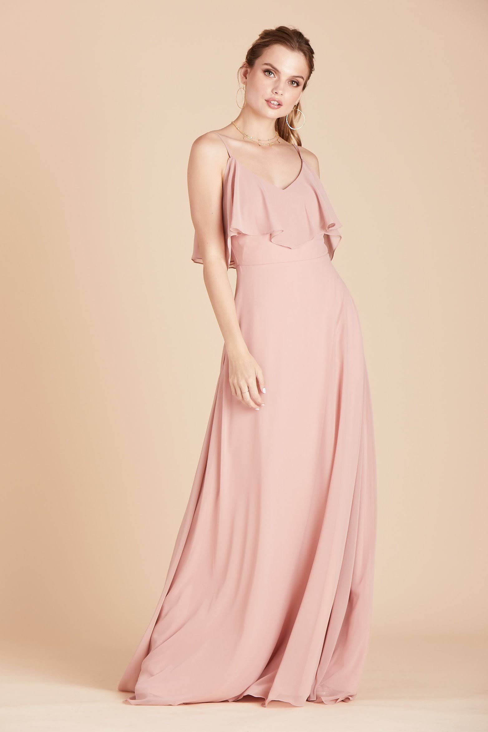 Birdy Grey Jane Convertible Chiffon Bridesmaid Dress in Dusty Rose XL / Dusty Rose / No Slit