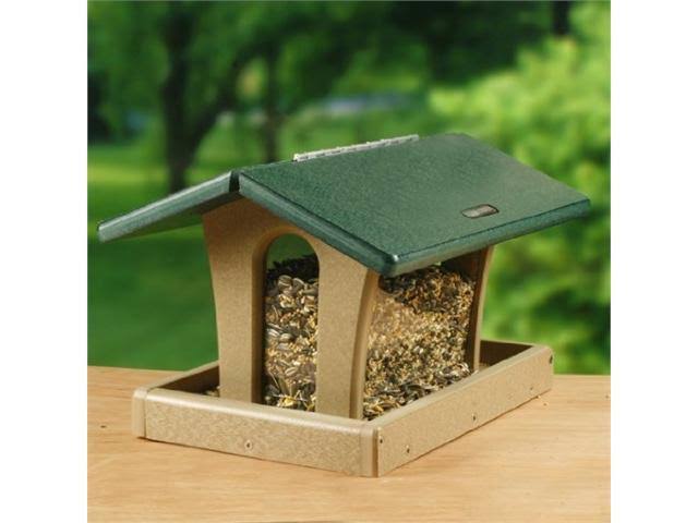 Birds Choice 3 Quart 4-sided Recycled Hopper Bird Feeder - Green
