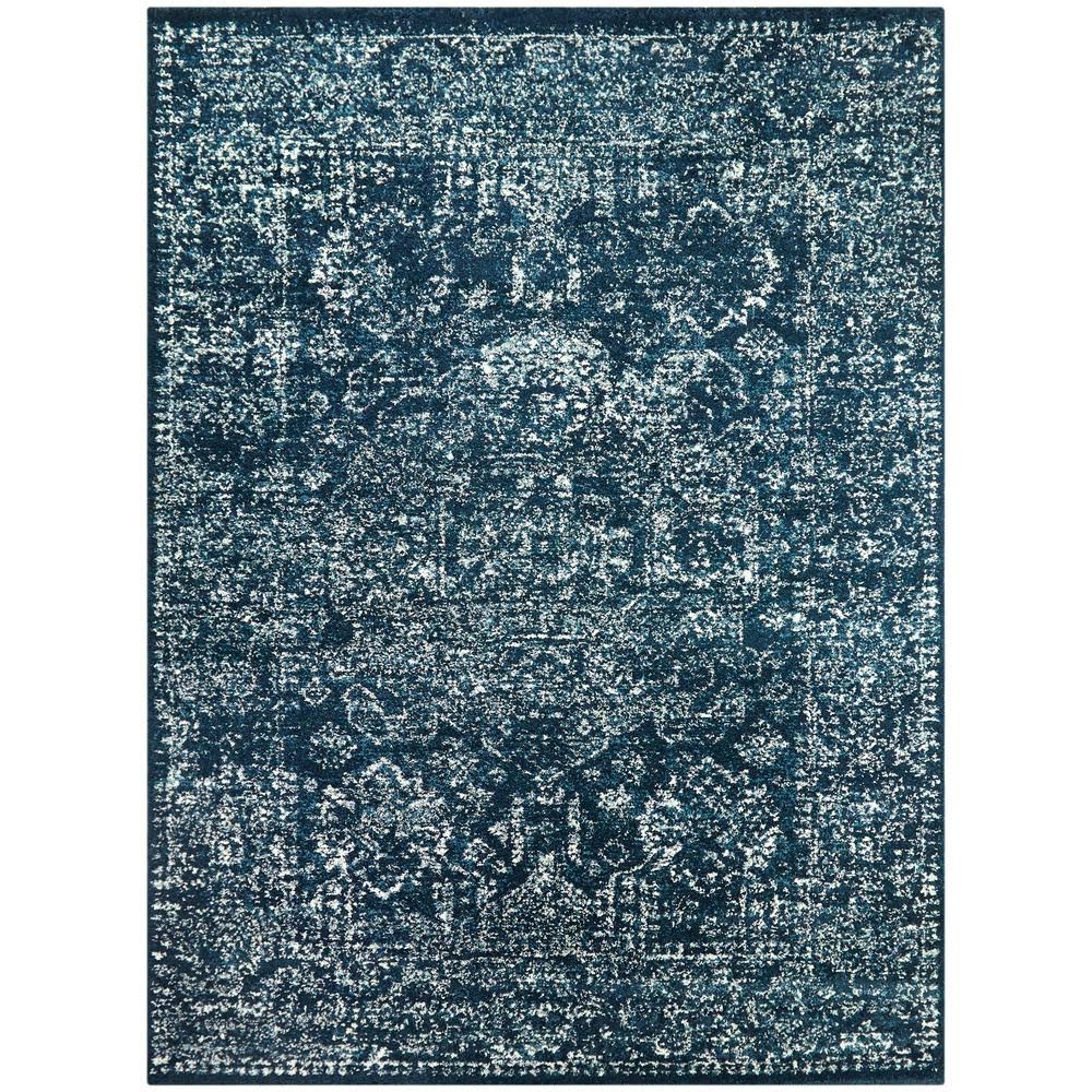 BALTA Finn Dark Blue 8 ft. x 10 ft. Overdyed Persian Area Rug