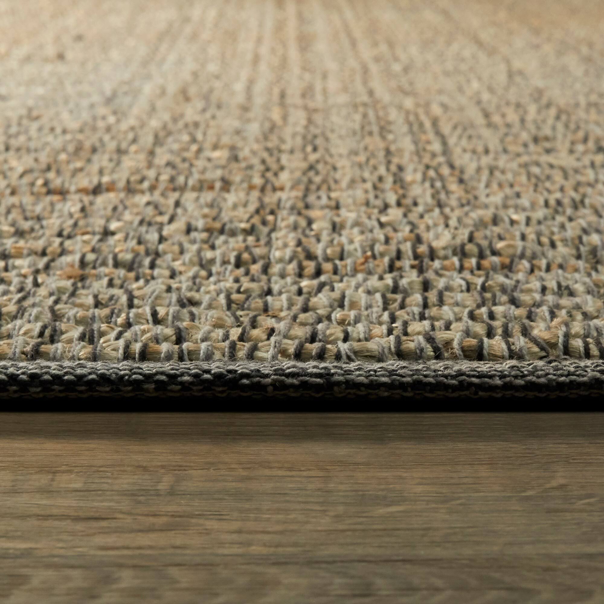 March Jute Sisal Natural Fiber Flatweave Area Rug - 2& x 7& Runner - Blue
